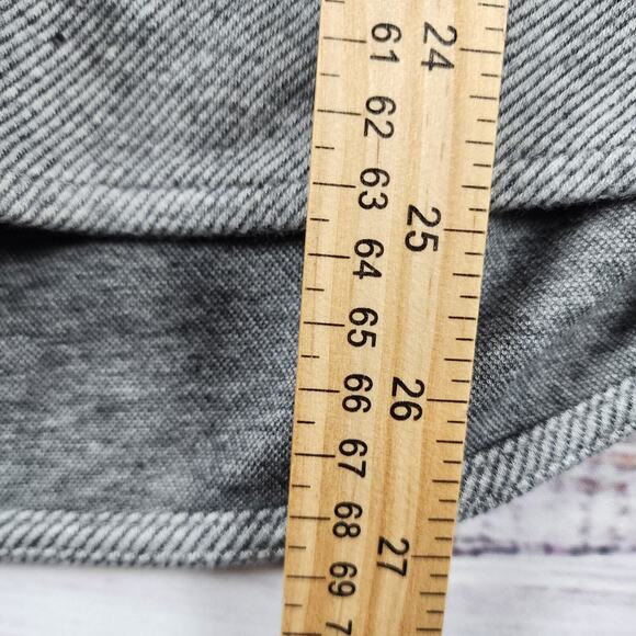Faherty Brand Knit Button Shirt Gray M Long Sleeve Stretch Herringbone Knit Soft - Picture 7 of 8